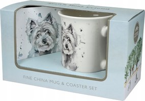 Porcelán bögre alátéttel Westie Terrier 270ml