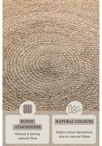 Szürkésbézs kétoldalas juta kerek szőnyeg ø 140 cm Braided Grey – Hanse Home