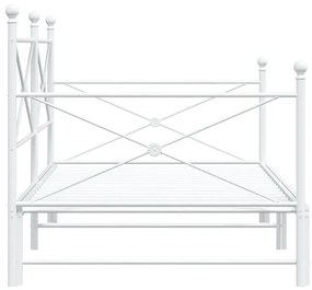 Daybed with Trundle without Mattress White 100x200 cm acél