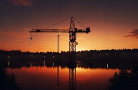 Poszter 86,4x56,8cm Alkonyat a daru felett