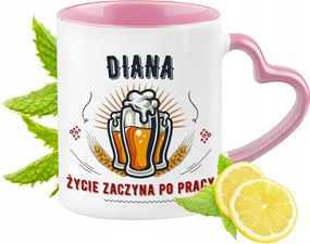 Diana Bögre Rózsaszín Szív Alakú Füllel Kávé Ajándék