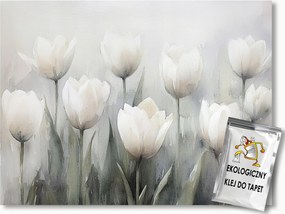 Fotótapéta Flizelina Akvarell Természet Kert Virágok Tulipánok 152,5x104 ragasztó