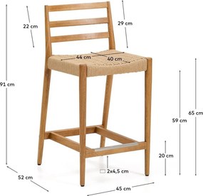 Natúr színű tölgyfa bárszék (ülésmagasság 65 cm) Analy – Kave Home