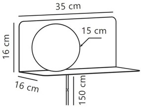 Nordlux - Fali lámpa polccal LILIBETH 1xE14/25W/230V kék