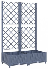 sötétszürke PP rácsos kerti ültetőláda 80 x 40 x 121,5 cm