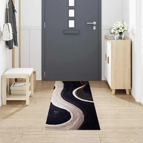 Konyhai szőnyeg Art Deco Fekete 300 x 60 cm Bársony