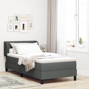 Boxspring Ágy Mattal Sötétszürke 90x190 cm Szövet