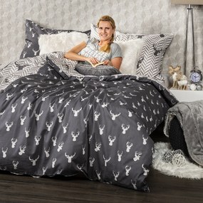 4Home Reindeer pamut ágyneműhuzat, 220 x 200 cm, 2 db - 70 x 90 cm, 220 x 200 cm, 2 db 70 x 90 cm