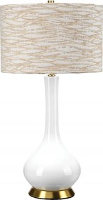 Kerámia asztali lámpa krémfehér 69 cm-es lámpaernyővel Elstead nappaliba