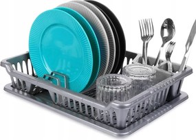 Edényszárító Szürke Csepegtető Tányértálcával 40 cm Orion