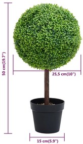 zöld gömbalakú cserepes műpuszpáng 50 cm