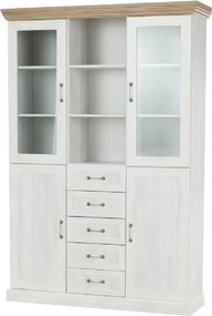 vitrines szekrény, északi sosna/vadtölgy, ROYAL W2D