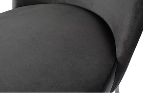 Fekete bársony étkezőszék szett 2 db-os Vogue – WOOOD