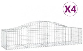 4 db íves horganyzott vas gabion kosár 200x50x40/60 cm