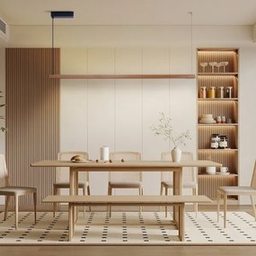 Immax NEO 07305L - MADEIRA dimmelhető LED csillár kábelen 44W/230V, Wi‑Fi Tuya, 202 cm, tölgy