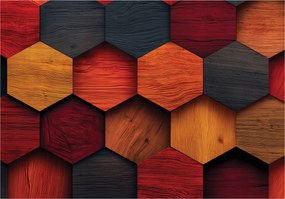 Fotótapéta Fa Geometria Deszka Hálószoba Nappali Tapéta Flizelina 300x210