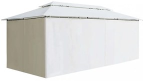 fehér pavilon függönyökkel 600 x 298 x 270 cm 180 g/m²