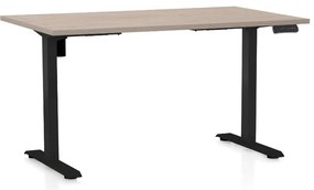 Állítható magasságú asztal OfficeTech B, 120 x 80 cm, fekete alap, tölgy