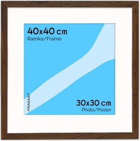 Barna képkeret 40x40 cm passe partout (30x30 cm)