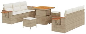 vidaXL Kerti Kanapé Szett párnával 9 pcs Beige és krém