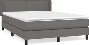 vidaXL szürke műbőr rugós ágy matraccal 140x190 cm