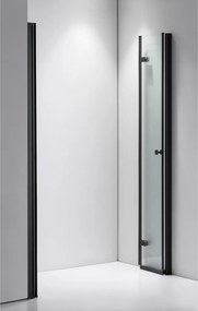 Stuxi Verona Big Black 180 cm széles kétszárnyú csukló zuhanyajtó (90+90 cm), 6 mm vízlepergető üveggel, matt fekete profillal, 195 cm magas