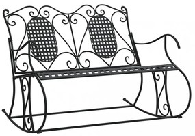 kétszemélyes fekete acél hintapad 113 cm