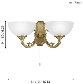 EGLO 82752 - SAVOY fali lámpa 2xE14/40W