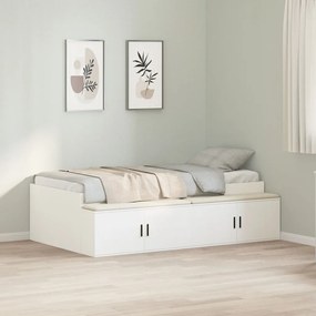 Ágykeret tárolóval tárolóval Fehér 90 x 200 cm Faanyag