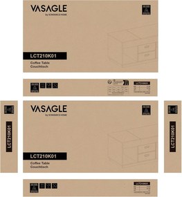 Dohányzóasztal, felemelhető asztallapos dohányzóasztal 2 fiókkal és rejtett rekesszel, bézs