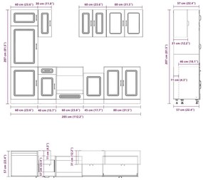 vidaXL 8 részes konyhaszekrény szett Kalmar sonoma tölgy műszaki fa