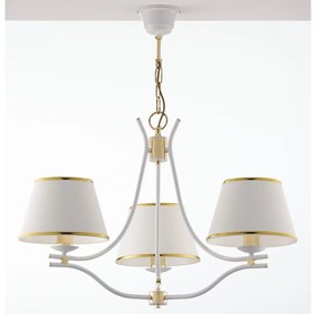 Jupiter 2085 - SAMBA láncos csillár 3xE27/15W/230V fehér/arany