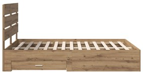 vidaXL Ágykeret fiókkal fejtámlával Artisan tölgy 140 x 190 cm Faanyag