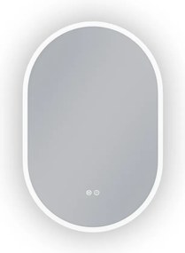 Erga Demi, ovális LED tükör 60x90cm, 3 színű fény, első világítás, páramentes fűtőbetét, ERG-V01-Demi-6090-CL