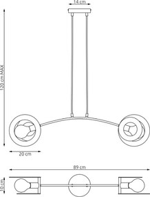 Emibig modern függeszték euforia fekete emi1413/2