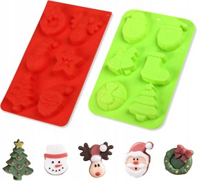 Szilikon Forma Mézeskalács Karácsonyi Kekszekhez, 2 Darabos Készlet