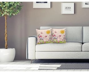 Gyerek párnahuzat 43x43 cm Pink Owl – Mila Home