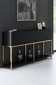 Konzolasztal Lord - Black, Gold