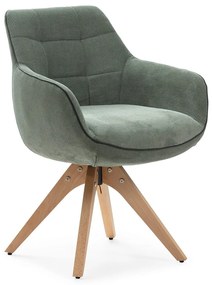 Zöld kárpitozott karfás étkezőfotel szett 2 db-os Donatelo – Marckeric