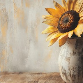 Vászonkép Canvas Dekoráció Agyag Váza Napraforgó Virág 40x40