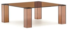 Barna üveg dohányzóasztal 85x85 cm Adularia – Kave Home