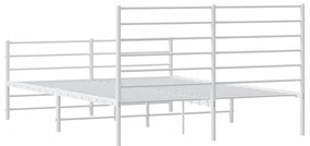 fehér fém ágykeret fej- és lábtámlával 120x200 cm