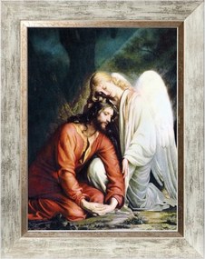 Jézus Krisztus Angyala Szakrális Vászonkép Fehér Keretben 30X40