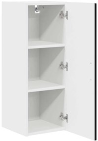 Fali konyhaszekrény 2 pcs Fekete 30 x 31 x 80 cm Faanyag