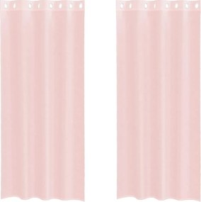 vidaXL 2 db világos rózsaszínű fátyolfüggönyök rojtokkal 140x245 cm