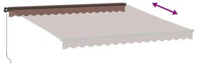 barna kézzel kihúzható LED-es napellenző 400 x 350 cm