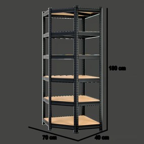 Deuba Sarok 6 polcos állvány – fekete