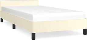 vidaXL krémszínű ágykeret fejtámlával matrac nélkül 100x200 cm