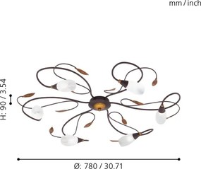 EGLO 90697 - GERBERA1 csillár 6xG9/40W
