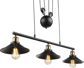 Globo 15053-3 Függeszték fekete,állítható magsság, 90-180 cm, LxBxH:920x220x1800, exkl. 3xE27 60W 230V
